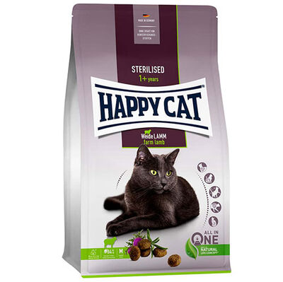 Happy Cat Sterilised Kuzu Kısırlaştırılmış Kedi Maması 4 Kg + 4 Adet Happy Cat 100 Gr