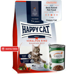 Happy Cat Voralpen Rind Biftekli Kedi Maması 4 Kg + 2 Adet Favor Kuzu Kedi Konservesi 400 Gr - Happy Cat