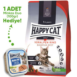 Happy Cat - Happy Cat Voralpen Rind Biftekli Kedi Maması 4 Kg + Happy Cat 100 Gr Yaş Mama