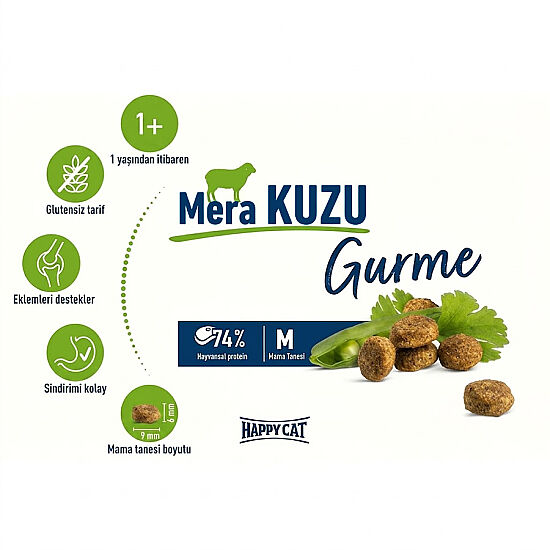 Happy Cat Culinary Weide Lamm Kuzu Etli Kedi Maması 4 Kg - 4