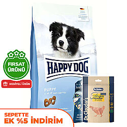 Happy Dog Puppy Kümes Hayvanı ve Somon Yavru Köpek Maması 10 Kg + 2 Adet Dr. Clauders Ödül 80 Gr - Happy Dog
