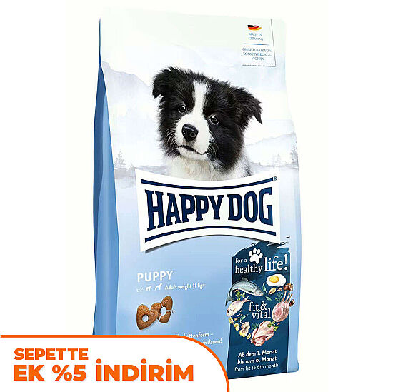 Happy Dog Puppy Kümes Hayvanı ve Somon Yavru Köpek Maması 10 Kg - 1