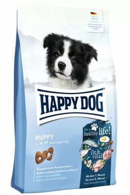 Happy Dog Puppy Kümes Hayvanı ve Somon Yavru Köpek Maması 10 Kg + Vitalidog Junior Paste