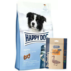 Happy Dog - Happy Dog Puppy Kümes Hayvanı ve Somon Yavru Köpek Maması 10 Kg + Dr.Clauders Ödül 80 Gr