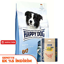 Happy Dog Puppy Kümes Hayvanı ve Somon Yavru Köpek Maması 4 Kg + Dr. Clauders Ödül 80 Gr - Happy Dog