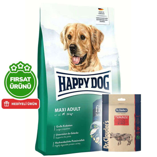 Happy Dog Fit & Vital Maxi Büyük Irk Köpek Maması 14 Kg + 2 Adet Dr. Clauders Biftekli Ödül 80 Gr - 1