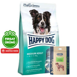 Happy Dog Fit Vital Medium Orta Irk Köpek Maması 12 Kg + 2 Adet Dr. Clauders Kuzulu Ödül Küpleri 80 Gr - Happy Dog