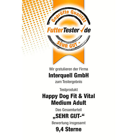 Happy Dog Fit Vital Medium Orta Irk Köpek Maması 4 Kg - 10