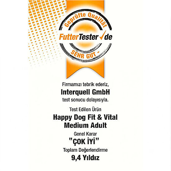 Happy Dog Fit Vital Medium Orta Irk Köpek Maması 4 Kg - 6