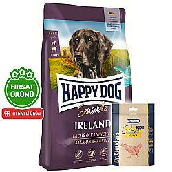 Happy Dog Ireland Somon ve Tavşanlı Köpek Maması 12,5 Kg + 2 Adet Dr. Clauders Ödül 80 Gr - Happy Dog