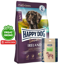 Happy Dog Ireland Somon ve Tavşanlı Köpek Maması 12,5 Kg + 2 Adet Dr. Clauders Kuzulu Ödül Küpleri 80 Gr - Happy Dog