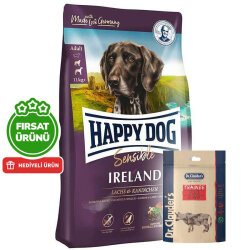 Happy Dog Ireland Somon ve Tavşanlı Köpek Maması 12,5 Kg + 2 Adet Dr. Clauders Biftekli Ödül 80 Gr - Happy Dog