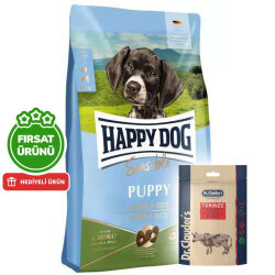 Happy Dog Sensible Puppy Kuzu Etli Yavru Köpek Maması 10 Kg + 2 Adet Dr. Clauders Biftekli Ödül 80 Gr - Happy Dog