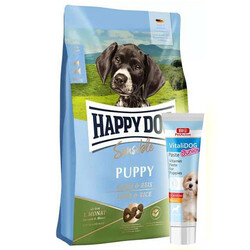 Happy Dog - Happy Dog Sensible Puppy Kuzu Etli Yavru Köpek Maması 10 Kg + Vitalidog Junior Paste