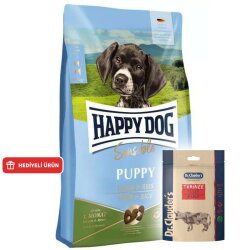 Happy Dog Sensible Puppy Kuzu Etli Yavru Köpek Maması 4 Kg + Dr. Clauders Biftekli Ödül Küpleri 80 Gr - Happy Dog