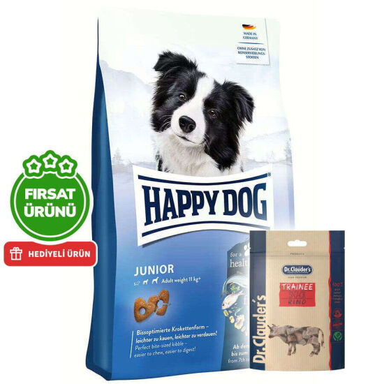 Happy Dog Fit Vital Junior Yavru Köpek Maması 10 Kg + 2 Adet Dr. Clauders Biftekli Ödül 80 Gr - 1