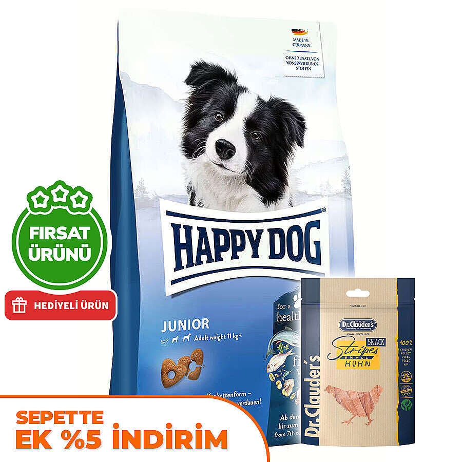 Happy Dog Fit Vital Junior Yavru Köpek Maması 10 Kg + 2 Adet Dr. Clauders Ödül 80 Gr