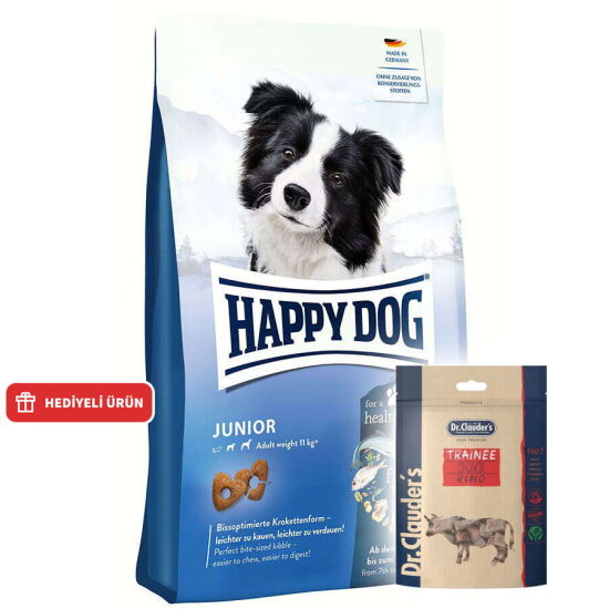 Happy Dog Fit Vital Junior Yavru Köpek Maması 4 Kg + Dr. Clauders Biftekli Ödül Küpleri 80 Gr - 1