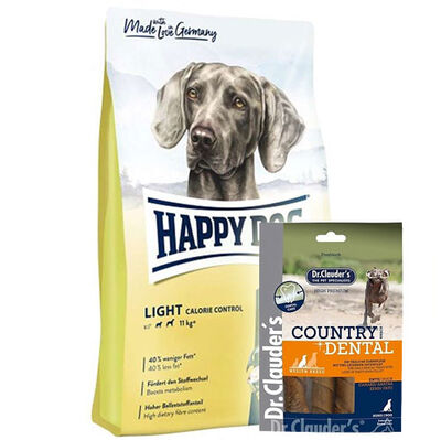 Happy Dog Light Calorie Control Diyet Köpek Maması 12 Kg + Dr. Clauders Country Dental Ödül