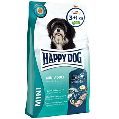 Happy Dog Mini Adult Küçük Irk Köpek Maması 3 + 1 Kg