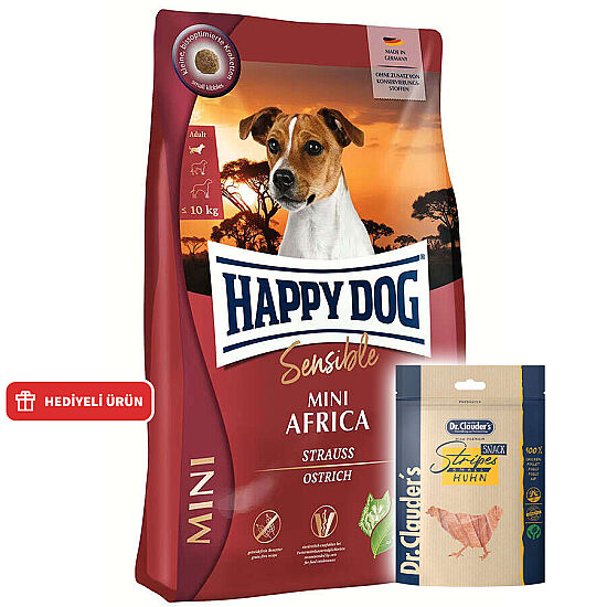 Happy Dog Mini Africa Küçük Irk Tahılsız Köpek Maması 4 Kg + Dr. Clauders Ödül 80 Gr - 1