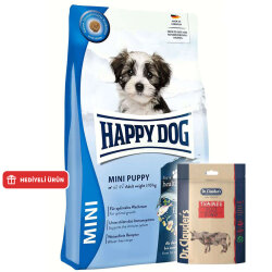 Happy Dog Mini Puppy Yavru Köpek Maması 4 Kg + Dr. Clauders Biftekli Ödül Küpleri 80 Gr - Happy Dog