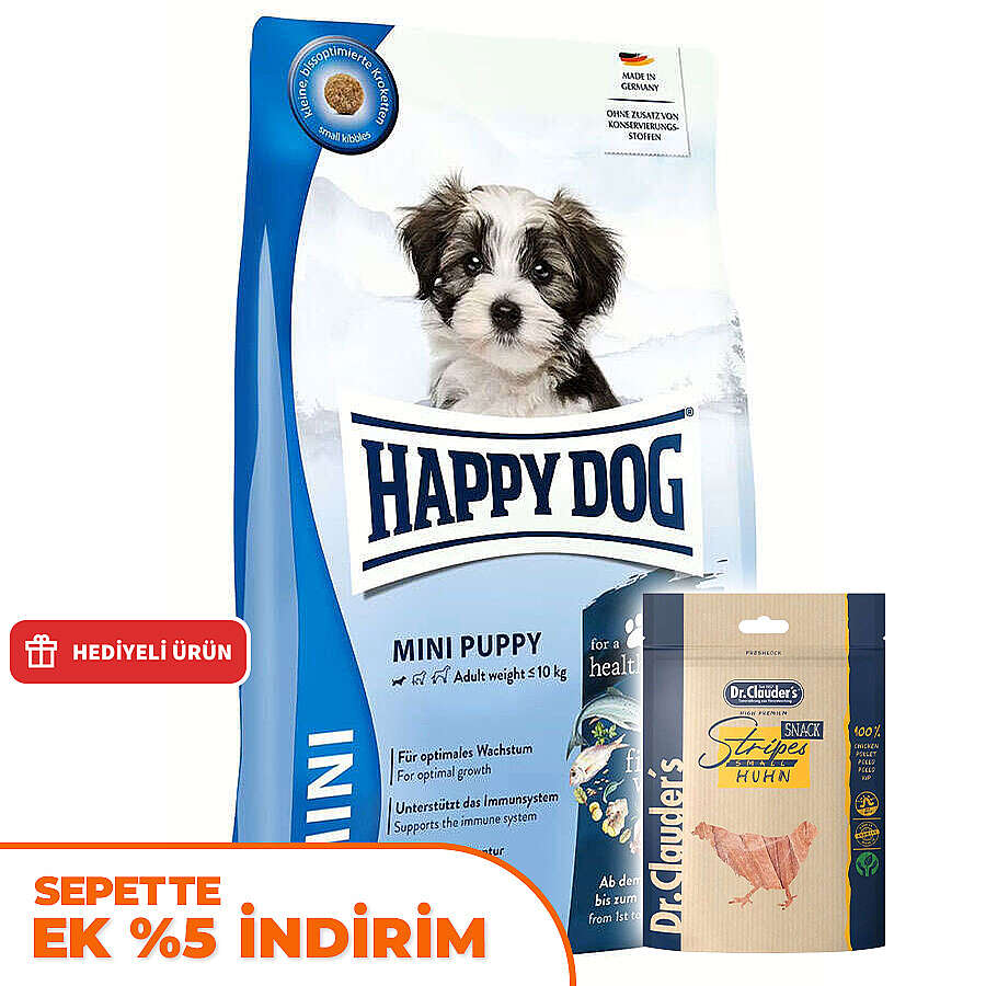 Happy Dog Mini Puppy Yavru Köpek Maması 4 Kg + Dr. Clauders Ödül 80 Gr