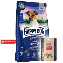 Happy Dog Mini France Tahılsız Köpek Maması 4 Kg + Dr. Clauders Biftekli Ödül Küpleri 80 Gr - Happy Dog