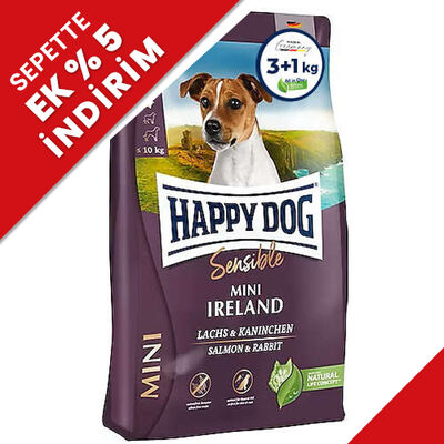 Happy Dog Mini Ireland Tavşan ve Somonlu Küçük Irk Köpek Maması 4 Kg - 1