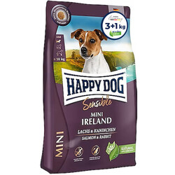 Happy Dog - Happy Dog Mini Ireland Tavşan ve Somonlu Küçük Irk Köpek Maması 3 + 1 Kg