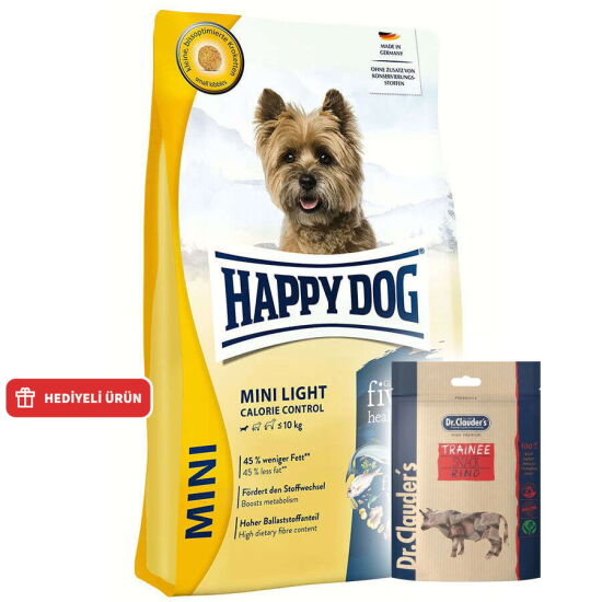 Happy Dog Mini Light Küçük Irk Diyet Köpek Maması 4 Kg + Dr. Clauders Biftekli Ödül Küpleri 80 Gr - 1