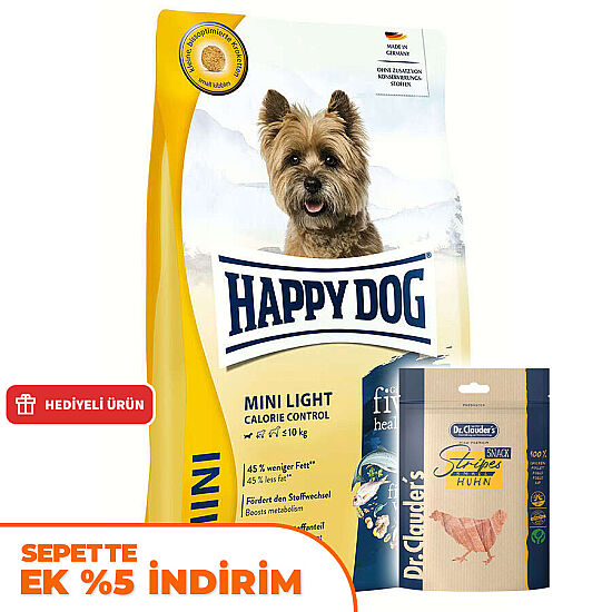 Happy Dog Mini Light Küçük Irk Diyet Köpek Maması 4 Kg + Dr. Clauders Ödül 80 Gr - 1