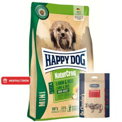 Happy Dog Mini NaturCroq Kuzu Etli Küçük Irk Köpek Maması 4 Kg + Dr. Clauders Biftekli Ödül Küpleri 80 Gr - Happy Dog