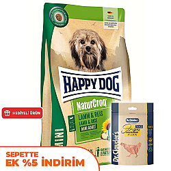 Happy Dog Mini NaturCroq Kuzu Etli Küçük Irk Köpek Maması 4 Kg + Dr. Clauders Ödül 80 Gr - Happy Dog