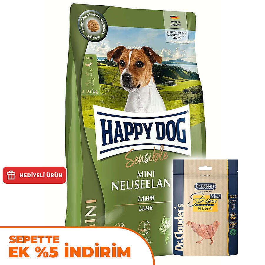 Happy Dog Mini Neuseeland Küçük Irk Köpek Maması 4 Kg + Dr. Clauders Ödül 80 Gr