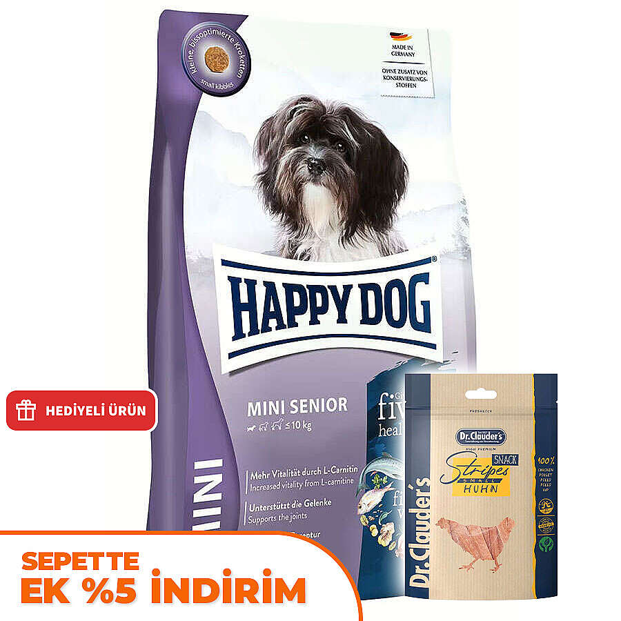 Happy Dog Mini Senior Küçük Irk Yaşlı Köpek Maması 4 Kg + Dr. Clauders Ödül 80 Gr