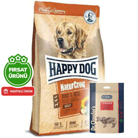 Happy Dog NaturCroq Biftekli Köpek Maması 15 Kg + 2 Adet Dr. Clauders Biftekli Ödül 80 Gr - 1