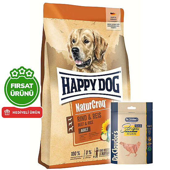 Happy Dog NaturCroq Biftekli Köpek Maması 15 Kg + 2 Adet Dr. Clauders Ödül 80 Gr - 2