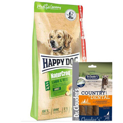 Happy Dog - Happy Dog NaturCroq Kuzu Etli Köpek Maması 15 + 3 Kg + Dr. Clauders Country Dental Ödül