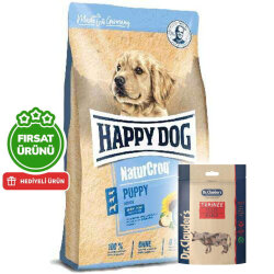 Happy Dog NaturCroq Yavru Köpek Maması 15 Kg + 2 Adet Dr. Clauders Biftekli Ödül 80 Gr - Happy Dog