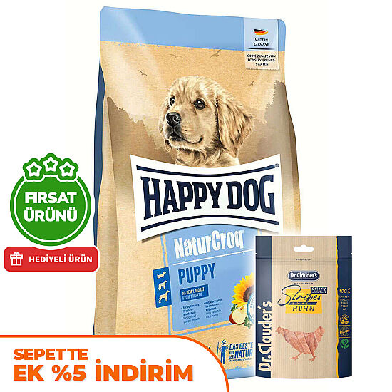 Happy Dog NaturCroq Yavru Köpek Maması 15 Kg + 2 Adet Dr. Clauders Ödül 80 Gr - 1