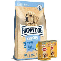 Happy Dog - Happy Dog NaturCroq Yavru Köpek Maması 15 Kg + 2 Adet Pedigree 400 Gr Konserve
