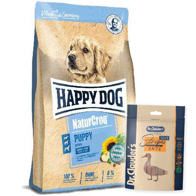 Happy Dog NaturCroq Yavru Köpek Maması 15 Kg + Dr.Clauders Ödül 80 Gr
