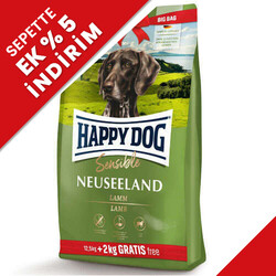 Happy Dog Neuseeland Kuzu Etli Köpek Maması 12,5 + 2 Kg (Toplam 14,5 Kg) - Happy Dog