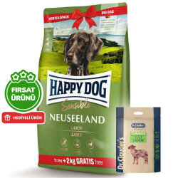 Happy Dog Neuseeland Kuzu Etli Köpek Maması 12,5 + 2 Kg (Toplam 14,5 Kg) + 2 Adet Dr. Clauders Kuzulu Ödül Küpleri 80 Gr - Happy Dog