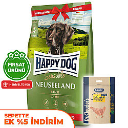 Happy Dog Neuseeland Kuzu Etli Köpek Maması 12,5 + 2 Kg (Toplam 14,5 Kg) + 2 Adet Dr. Clauders Ödül 80 Gr - Happy Dog