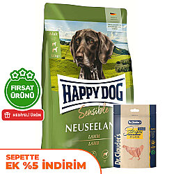Happy Dog Neuseeland Kuzu Etli Köpek Maması 12,5 Kg + 2 Adet Dr. Clauders Ödül 80 Gr - Happy Dog
