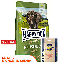 Happy Dog Neuseeland Kuzu Etli Köpek Maması 4 Kg + Dr. Clauders Ödül 80 Gr - Happy Dog