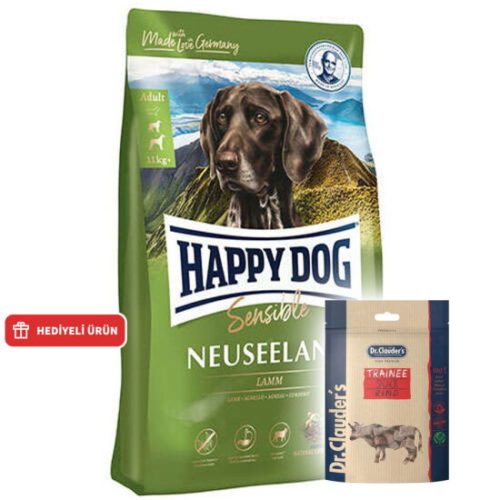 Happy Dog Neuseeland Kuzu Etli Köpek Maması 4 Kg + Dr. Clauders Biftekli Ödül Küpleri 80 Gr - 1