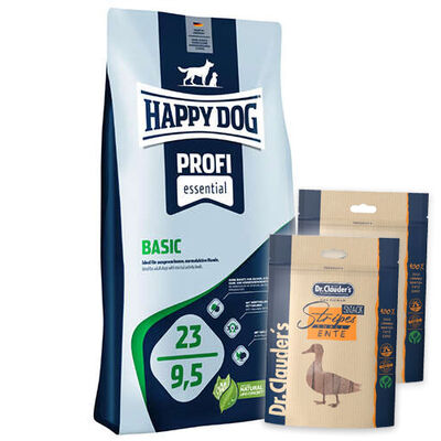 Happy Dog Profi Basic Tavuk Etli Köpek Maması 20 Kg + 2 Adet Dr.Clauders Ödül 80 Gr